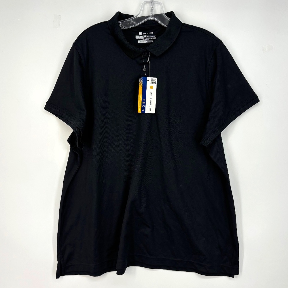 Dennis Uniform Juniors Size 2XL 21 23 Polo Shirt Black Short Sleeves Tech Fabric